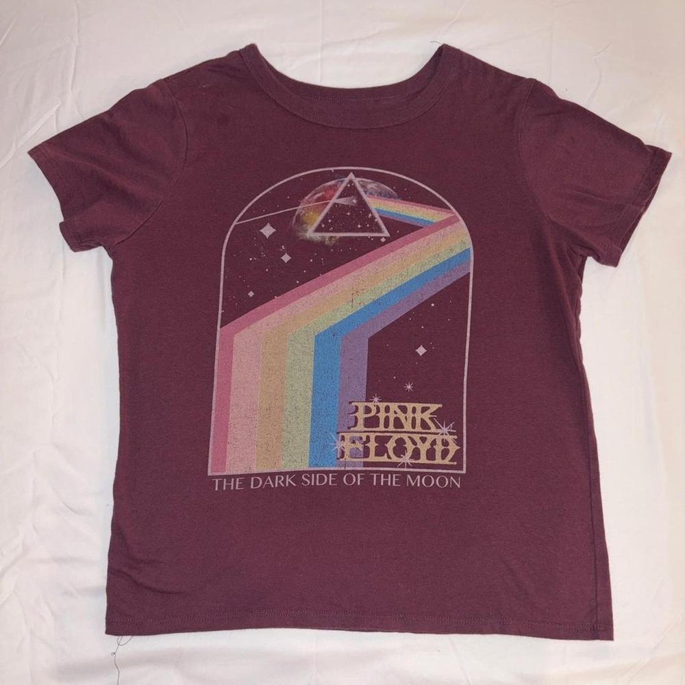Pink Floyd The Dark Side of the Moon burgundy t-shirt Small